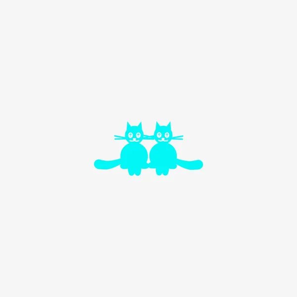 Cats Flat Icon Vector Illustration — Stock Vector