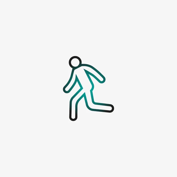 Silueta Hombre Corriendo Icono Simple — Vector de stock