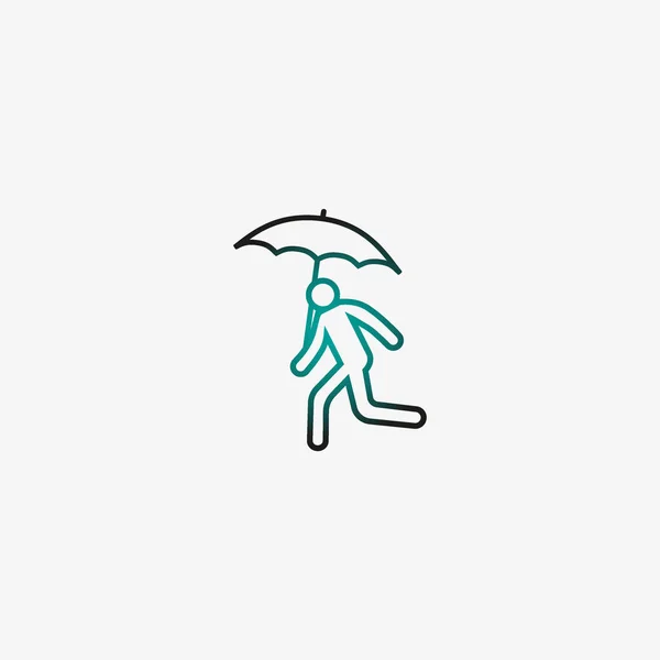 Векторна Ілюстрація Значок Бігу Людини Парасолькою — стоковий вектор