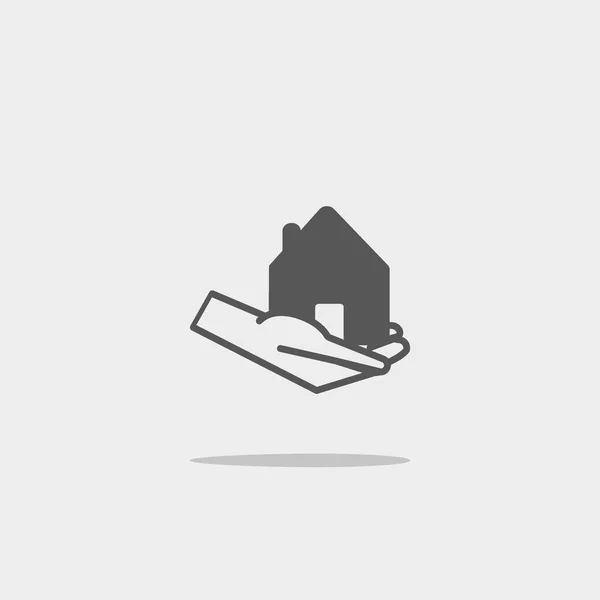 Hand Holding Haus Immobilienkonzept — Stockvektor