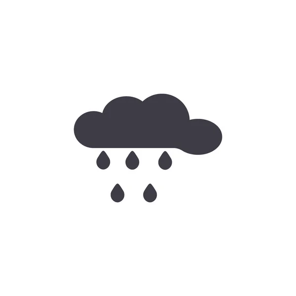 Rain Cloud Flat Icon Vector Illustration — Stock Vector