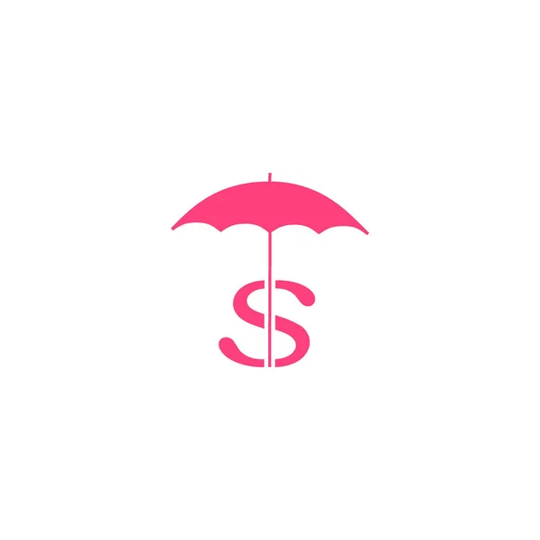 Vector Illustration Icon Dollar Sign Umbrella — Stock Vector