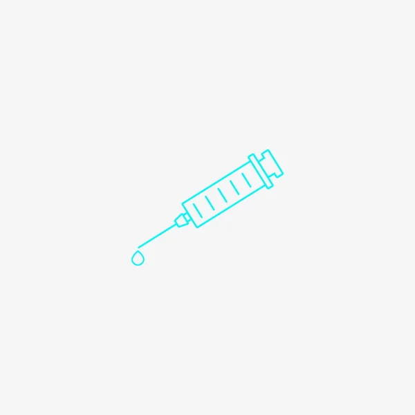 Syringe Vaccine Drop Minimalistic Vector Icon — Stock Vector