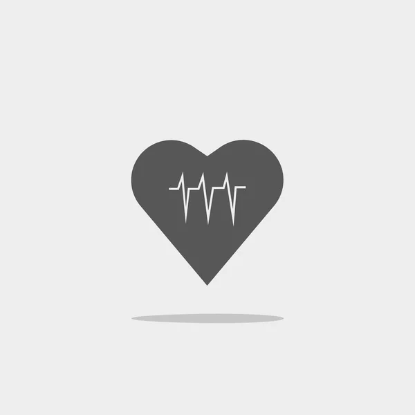 Cardiograma Del Corazón Icono Plano Vector Ilustración — Vector de stock