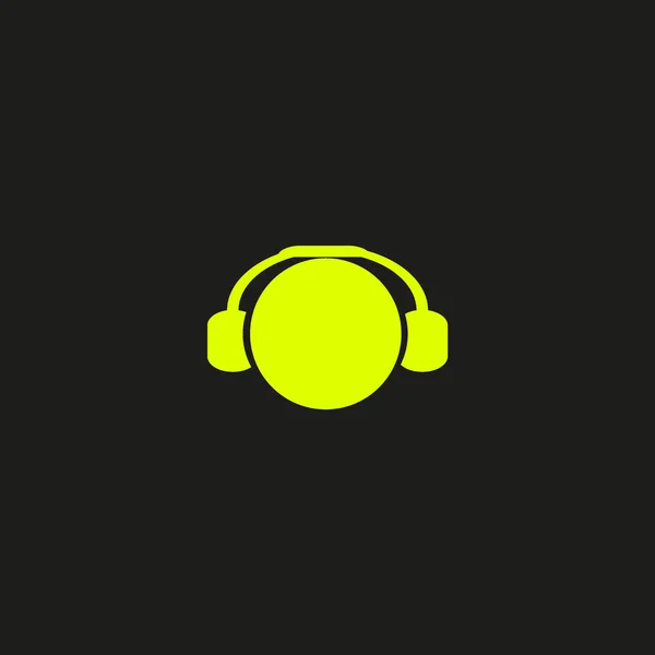 Auriculares Icono Plano Vector Ilustración — Vector de stock