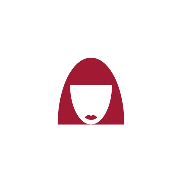 Icono Vectorial Minimalista Cabeza Femenina Con Peinado Corto — Vector de stock