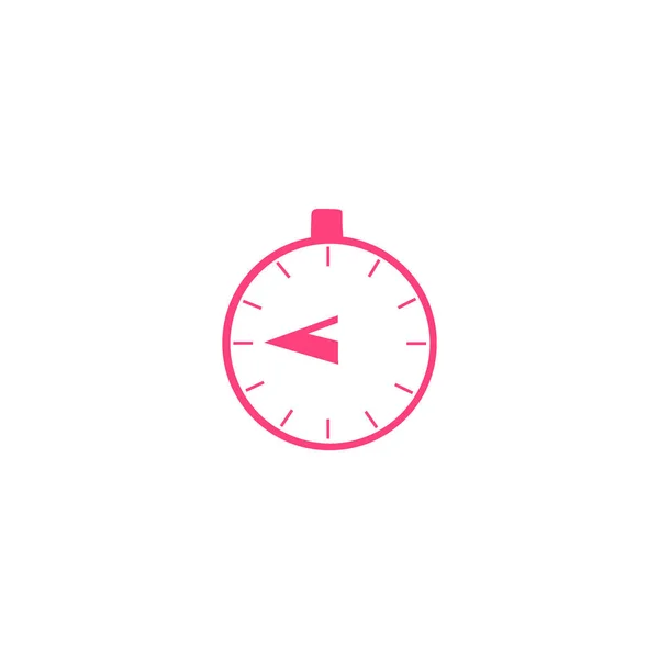 Roze Timer Pictogram Witte Achtergrond — Stockvector