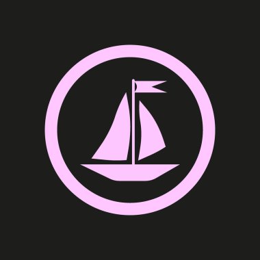 dolar işareti ile tekne yelken, vektör çizim 