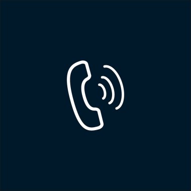 eski telefon düz simgesi, vektör, illüstrasyon 