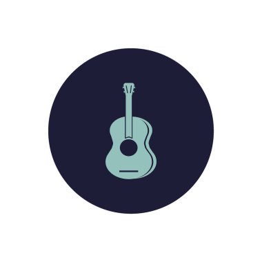 Gitar web simgesi, vektör çizim 