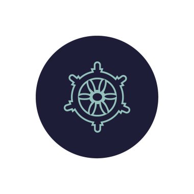 tekne çark minimalist vektör simgesi