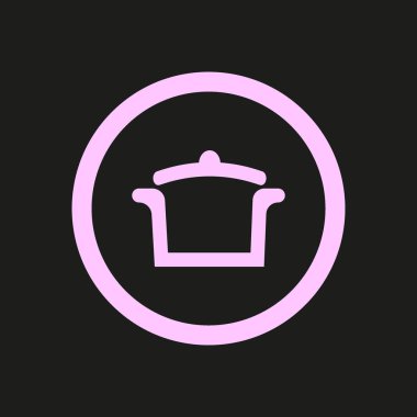 Tencere düz simgesi, vektör, illüstrasyon 