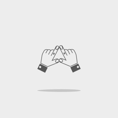 eller düz simgesi, vektör çizim  