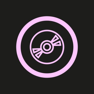 Kompakt disk düz simgesi, vektör, illüstrasyon 