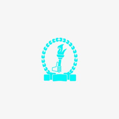 Olimpiyat meşalesinin logo, vektör, illüstrasyon, spor kavramı  