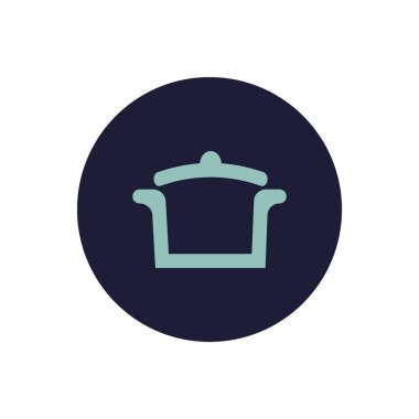 Tencere düz simgesi, vektör, illüstrasyon 