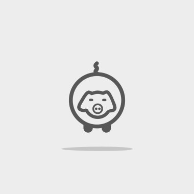 Domuz yassı simgesi, vektör illüstrasyonu 