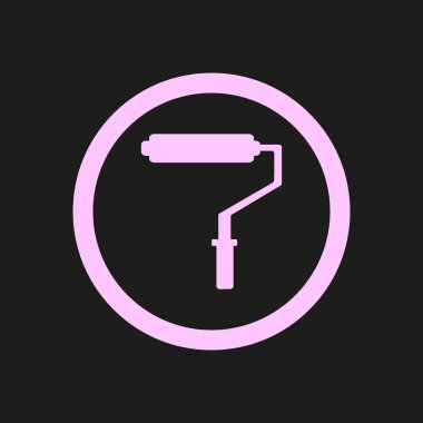 boya silindiri düz simgesi, vektör, illüstrasyon