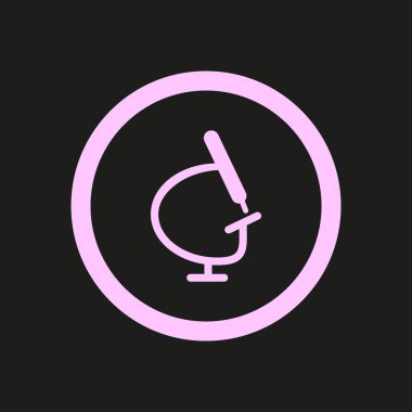 mikroskop düz simge, vektör illüstrasyonu 