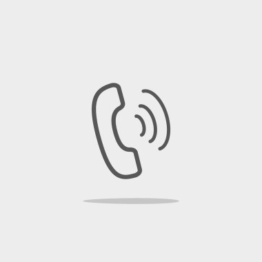 eski telefon düz simgesi, vektör, illüstrasyon 