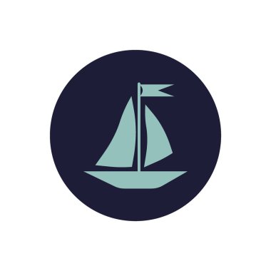 teknenin düz simgesi, vektör illüstrasyonu