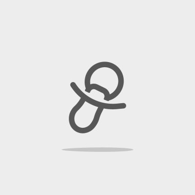 Bebek meme ucu düz stil ikonu, vektör çizim  