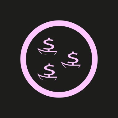 dolar işareti yelken, vektör çizim olarak tekneler 