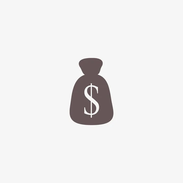 Geld Tas Platte Pictogram Bedrijfsconcept — Stockvector