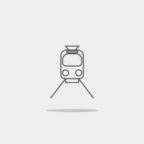 Pictogram Van Locomotief Spoorlijn Rails Trein Vectorillustratie — Stockvector