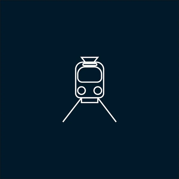 Pictogram Van Locomotief Spoorlijn Rails Trein Vectorillustratie — Stockvector