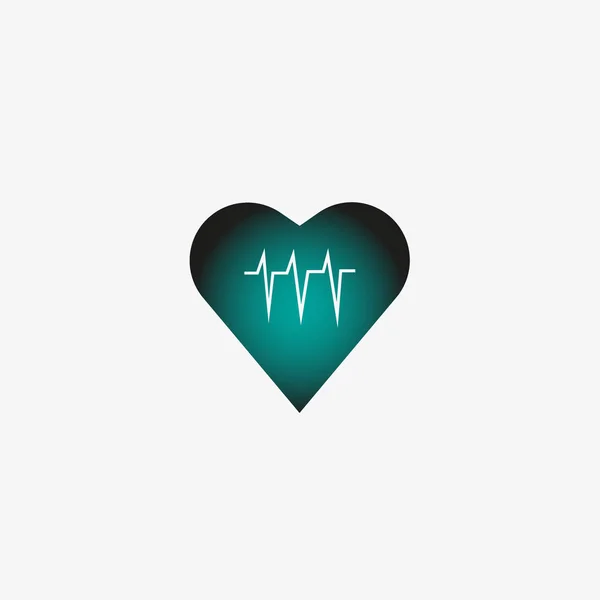 Cardiograma Cardíaco Ícone Plano Vetor Ilustração — Vetor de Stock