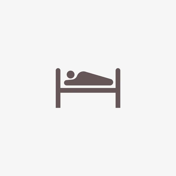 Ziekenhuis Bed Platte Pictogram Vector Illustratie — Stockvector