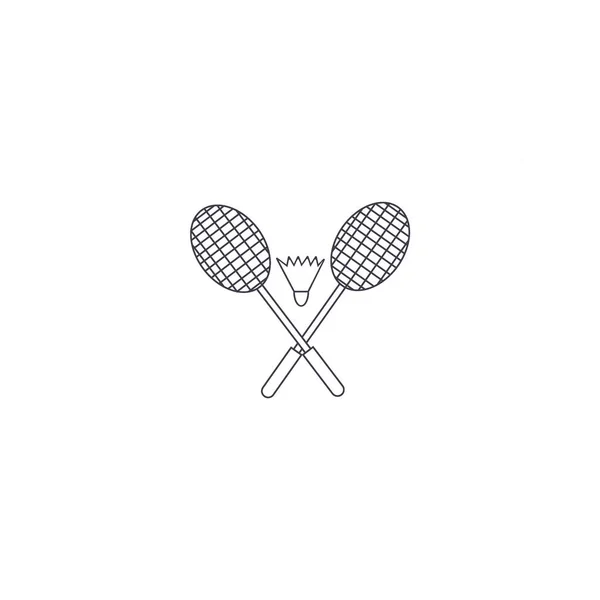 Schläger Und Federball Für Badminton Vektor Illustration — Stockvektor