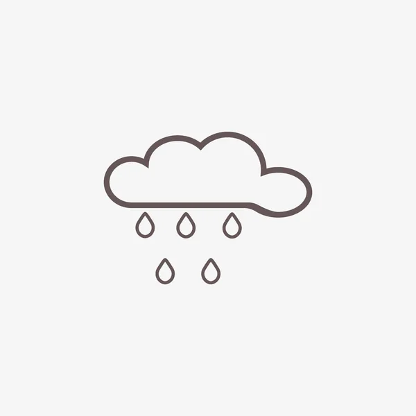 Rain Cloud Flat Icon Vector Illustration — Stock Vector