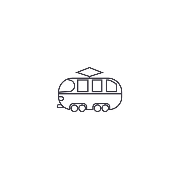 Minimalistic Classic Tram Vector Icon — Stock Vector