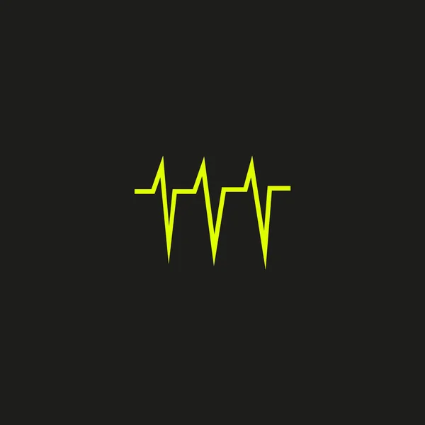 Szív Cardiogram Lapos Ikon Vektor Ábra — Stock Vector