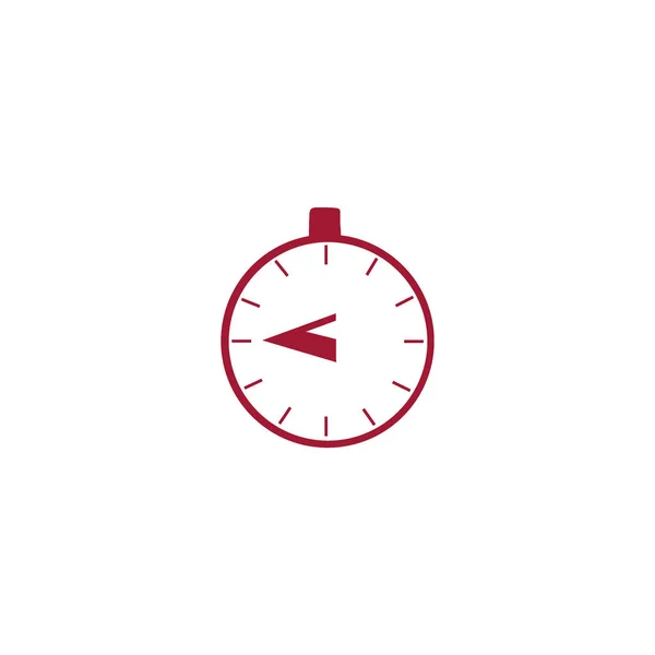 Rotes Timer Symbol Auf Weißem Hintergrund — Stockvektor