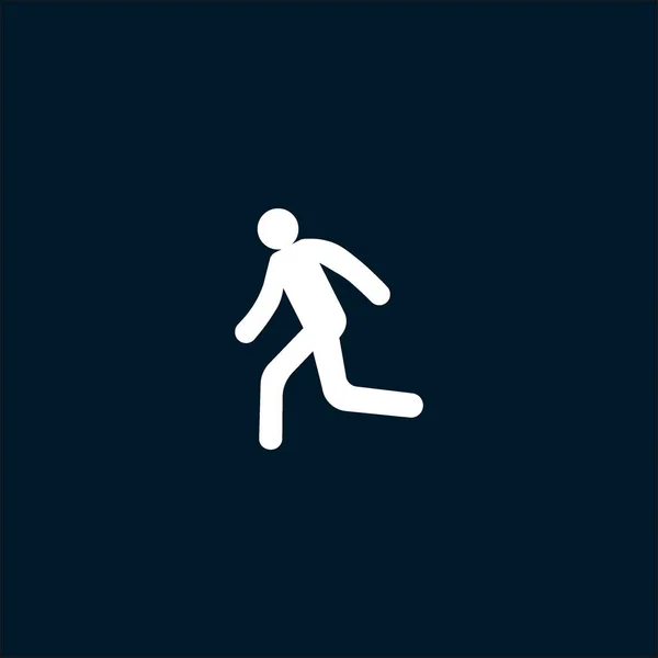 Silhouette Running Man Simple Icon — Stock Vector