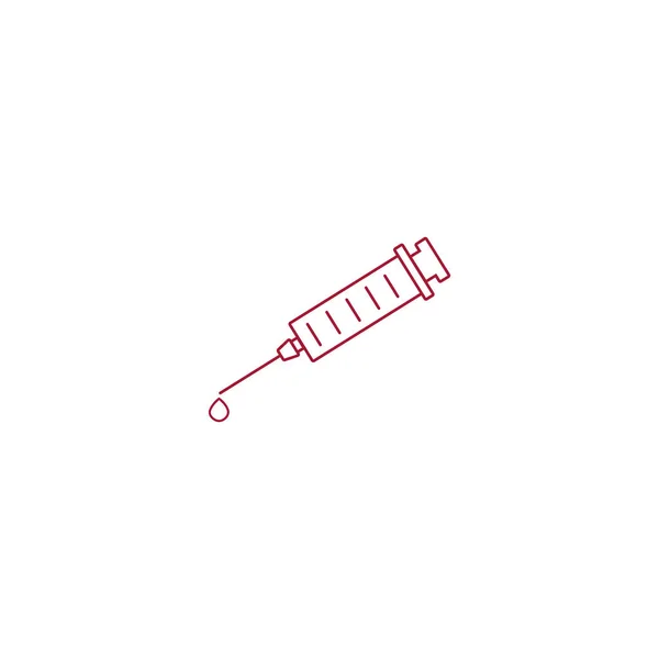 Syringe Met Vaccin Drop Minimalistische Vector Icon — Stockvector
