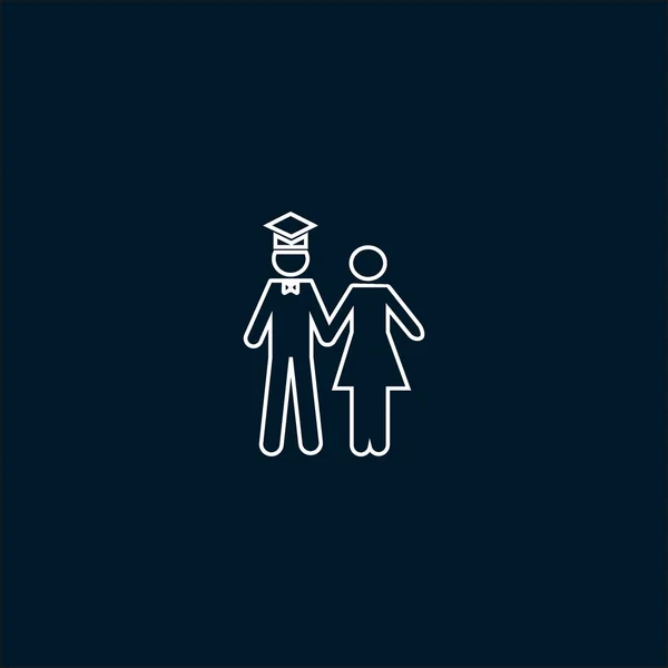 简约的矢量图标的单身汉男人和女人站在一起 — 图库矢量图片