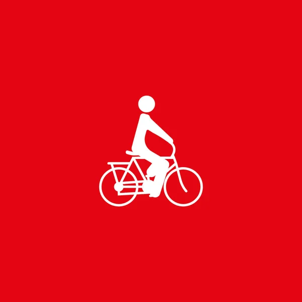 Silueta Masculina Montar Bicicleta Icono Simple — Vector de stock