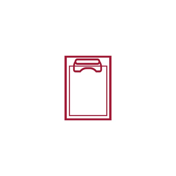 Минималистичный Векторный Значок Буфера Обмена Бумажным Листом — стоковый вектор
