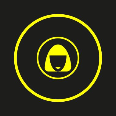 kadın baş kısa saç modeli ile minimalist vektör simgesi