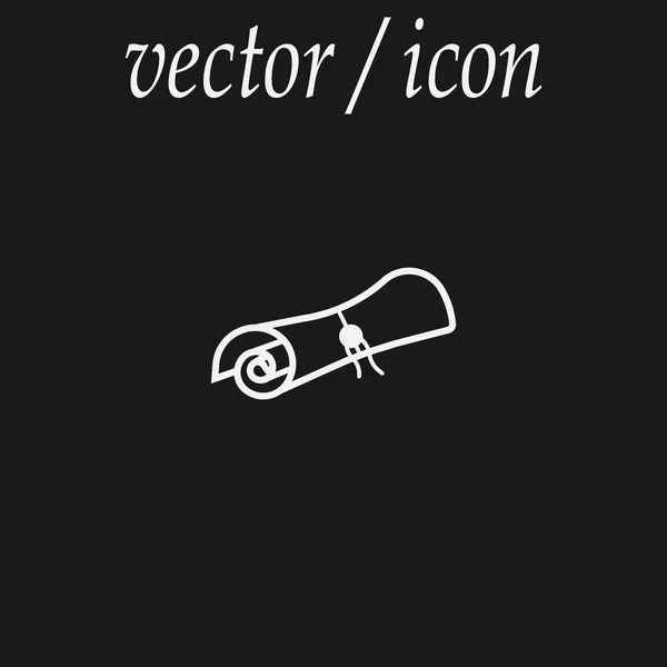 Gerolltes Dokument Mit Stempel Flaches Symbol Vektor Illustration — Stockvektor