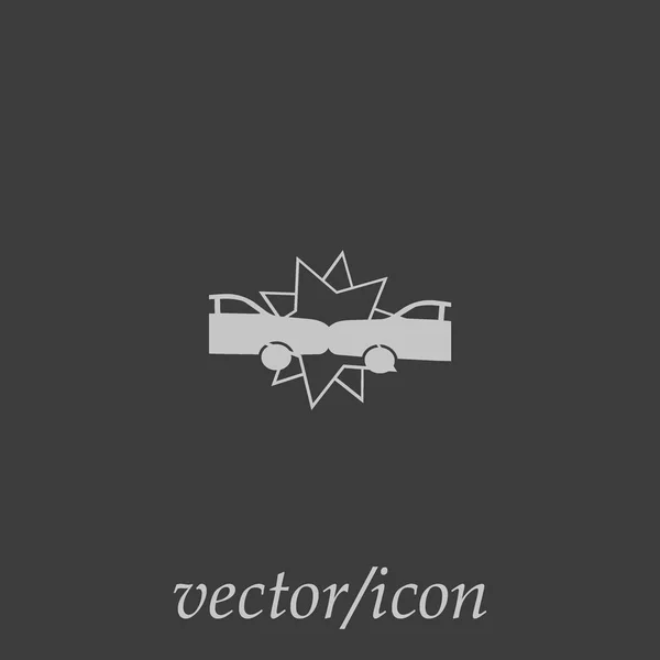 Icono Vector Minimalista Accidente Coche — Vector de stock