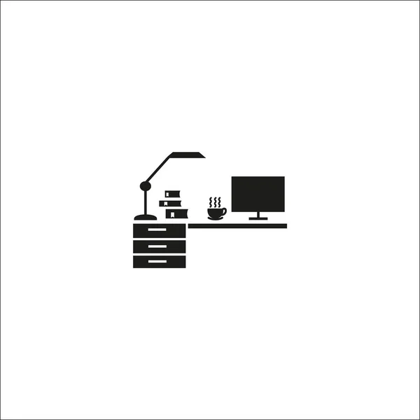 Working Place Laptop Vector Illustration — Stock Vector