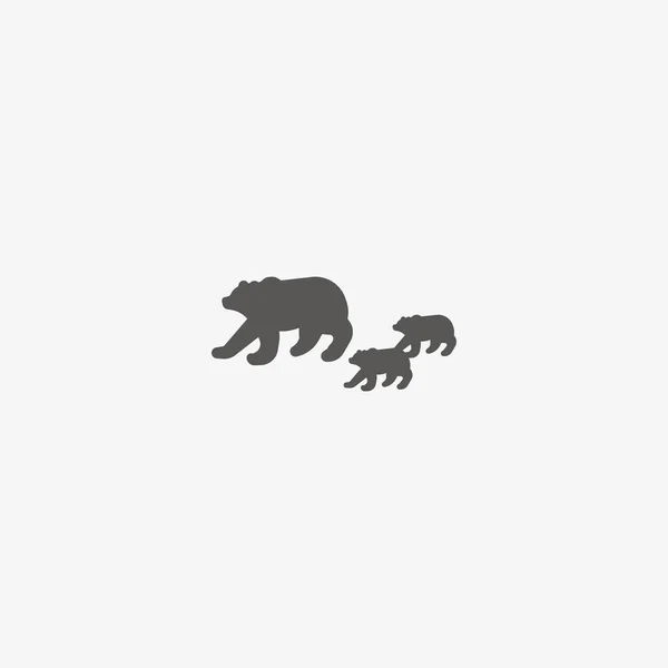 Roztomilý Medvěd Rodinné Vektorové Ilustrace — Stockový vektor