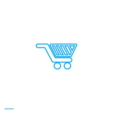 alışveriş sepeti, vektör çizim minimalist simgesi