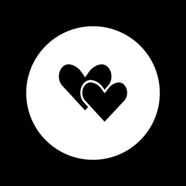  İki kalp düz simgesi, vektör çizim 