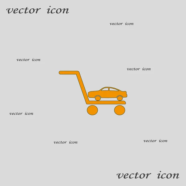 Icône Vectorielle Minimaliste Voiture Sur Dépanneuse — Image vectorielle